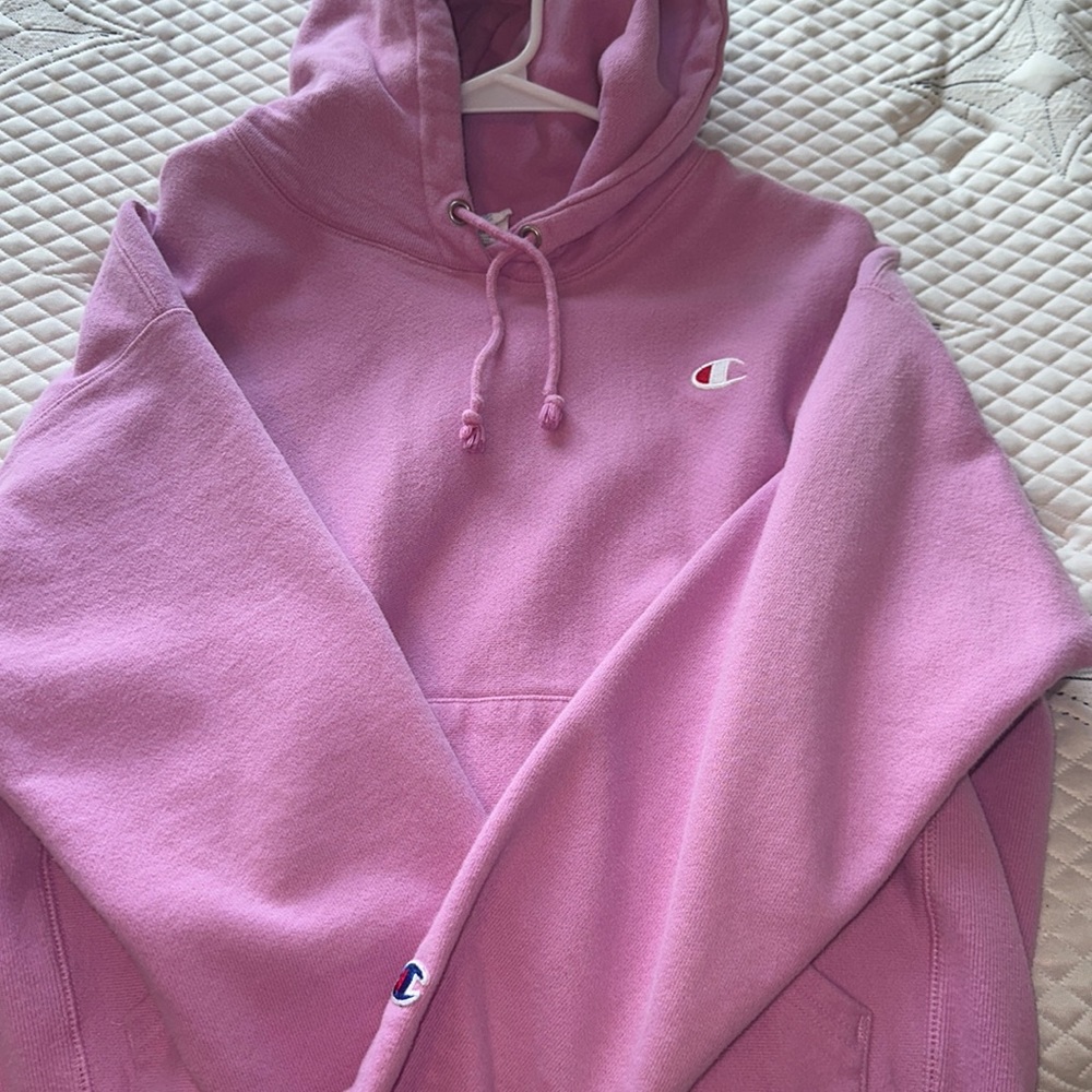 Purple /light pink champion hoodie
